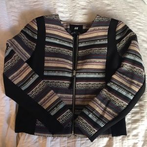 Beautiful Tribal-Print Zip Blazer